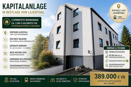 2 vermietete Wohnungen im Zentrum von Lilienthal