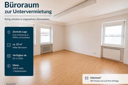 Heller Büroraum (ca. 25 m²) in guter Lage–frei ab 01.11.2026 - Passau Auerbach