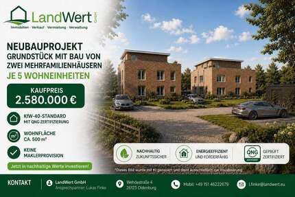 Grundstück zu verkaufen in Oldenburg 2.580.000,00 € 1077 m²