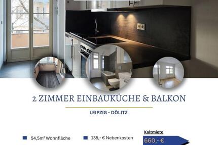 moderne 2 Zimmerwohnung mit Balkon und Einbauküche - Leipzig Süd