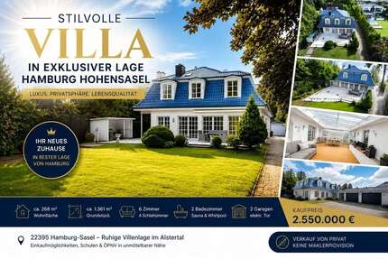 Haus zum Kaufen in Hamburg Sasel 2.495.000,00 € 268 m²