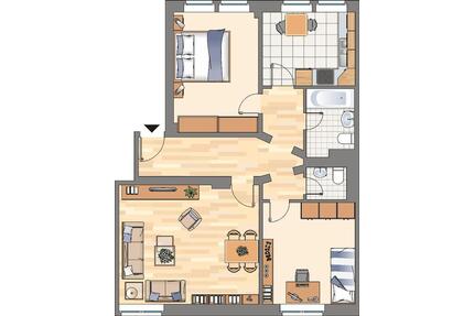 3-Zimmerwohnung im 2.OG mit neuen Bädern und bereits tapeziert - Herne Sodingen