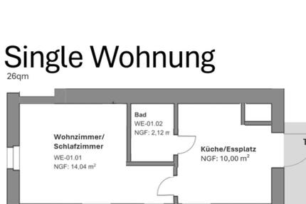 Ab 1.5.26 Möblierte 1-Zi.-Wohnung mit Wohn-Küche Nähe Klinikum ES - Esslingen am Neckar Oberesslingen