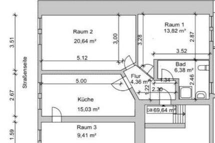 Neu Sanierte 3-Raum- Wohnung 70 m² 1.OG im Zentrum - Lunzenau