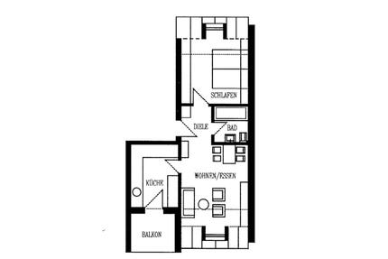 Gemütliche 2-Zimmer-Wohnung mit Balkon in Mengen zu vermieten