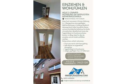 Wohnung zum Mieten in Duisburg 325,00 € 46.21 m²