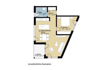 Wohnung zum Kaufen in Hildrizhausen 363.000,00 € 60 m²