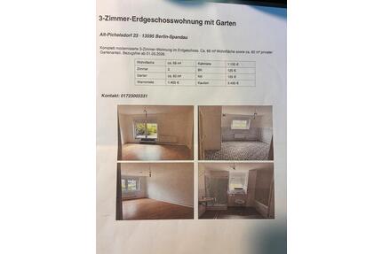 3 Zimmer Wohnung Erdgeschoss mit Garten - Milower Land