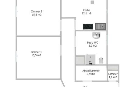 2 Zimmer 72 m2 Top DG-Wohnung mit Klimaanlage Leverkusen Opladen