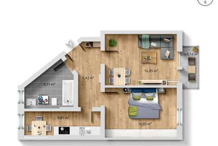 Wohnung zum Kaufen in Dresden 155.000,00 € 59.43 m²
