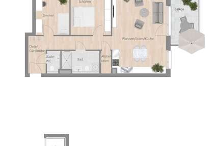 Wohnung zum Mieten in Besigheim 1.235,00 € 84.84 m²