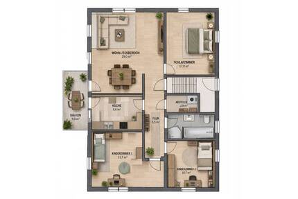 Helle 4-Zimmer-Wohnung mit Balkon, Fußbodenheizung und familienfreundlichem Umfeld - Oberhermsdorf