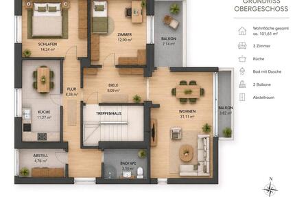 Wohnung, 1. OG, ca. 100 qm, Kaltmiete 800 Euro, Bexbach
