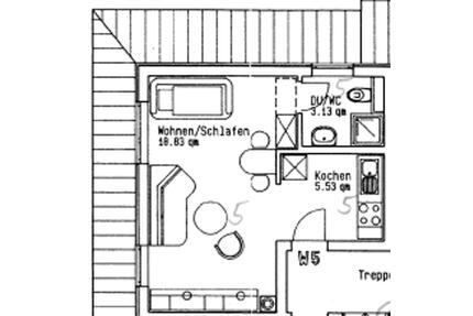 1 Zimmer- APARTMENT m. Küchenzeile -Bad -Kellerabteil -Stellplatz - Dörfles-Esbach