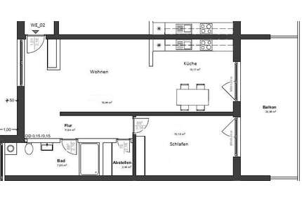 Wohnung zum Mieten in Linden 957,00 € 76.61 m²