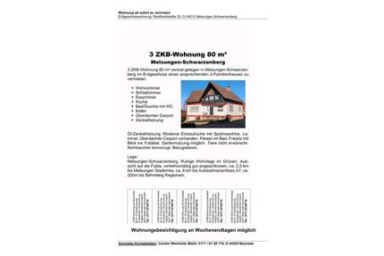 Wohnung in Melsungen-Schwarzenberg zu vermieten