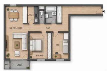 3-Zi Eigentumswohnung mit Balkon in Fechenheim - Frankfurt am Main Ost