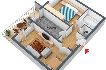 2 Raum Wohnung in Bernsbach mit Balkon und Küche für 315,- EUR KM - Lauter-Bernsbach