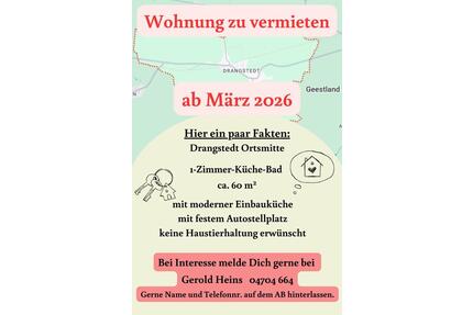 Wohnung in Drangstedt zu vermieten - Geestland Bad Bederkesa