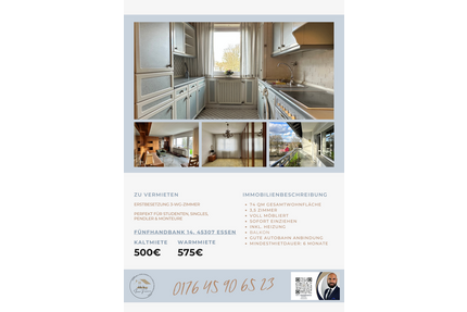 Wohnung zum Mieten in Essen-Kray 500,00 € 74 m²