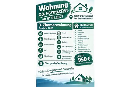 Wohnung ab 01.01.2027 in 96181 Untersteinbach Am Breiten Rain 45 - Rauhenebrach