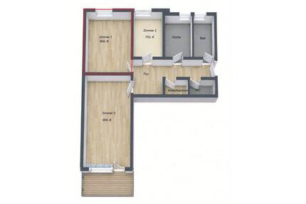 3-Zimmer-Wohnung (ca. 80 m²) mit Balkon- Ideal für WG oder Einzelmieter - München-Ramersdorf Ramersdorf-Perlach