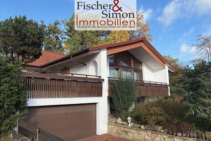 Liebenau-Wohnen auf einer Ebene-besonderes Architektenhaus mit Vollkeller u. Pavillion, ruhige Lage