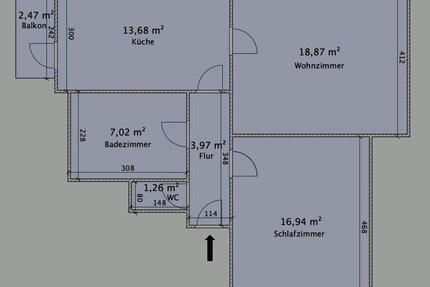 2ZKB inkl. Einbauküche - 700,00&nbsp;EUR Kaltmiete, ca.&nbsp; 65,00&nbsp;m&sup2; in Worms (PLZ: 67551) Vororte Südwest