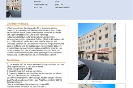 Mehrfamilienhaus im Zentrum von Augsburg-