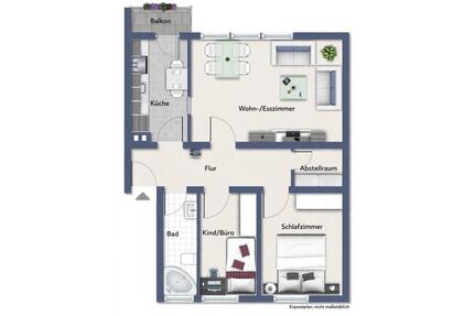 Schöne 71 m² Wohnung mit Balkon, Keller und Garage - Voerde (Niederrhein)