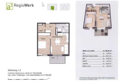 Wohnung zum Kaufen in Reute 336.270,00 € 61.14 m²