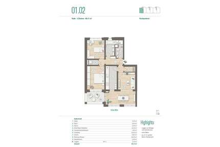 Wohnung zum Mieten in Wustermark 1.240,00 € 89.17 m²