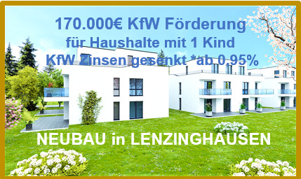 29m² TERRASSE Südseite. 170.000€ Förderung für Haushalte mit 1 Kind. Einzug ab Juni 26. - Bielefeld Jöllenbeck