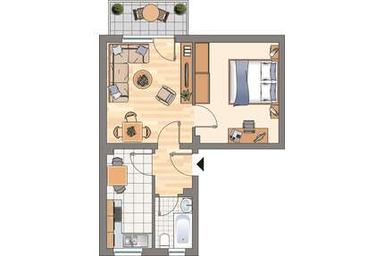 Wohnung zum Mieten in Dortmund 416,00 € 45.12 m²