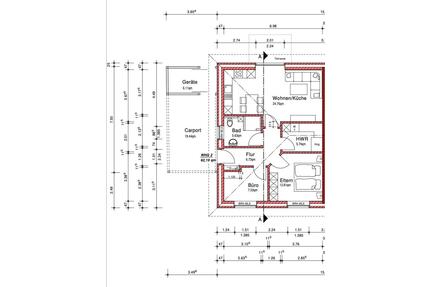 Bungalow DHH (Erstbezug) - 1.090,00&nbsp;EUR Kaltmiete, ca.&nbsp; 62,00&nbsp;m&sup2; in Friesoythe (PLZ: 26169)