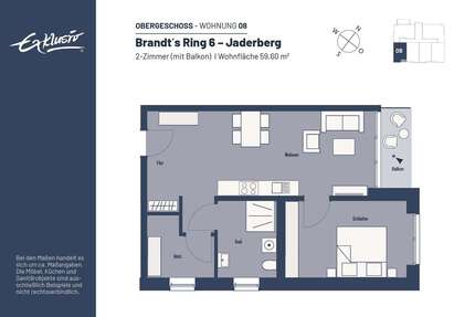 Wohnung zum Mieten in Jade 435,08 € 59.6 m²