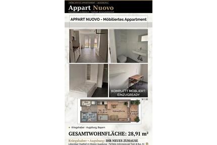 Neubau 1 Zi. möbiliertes Appartment nähe Uniklinik Augsburg