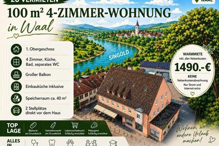 ATTRAKTIVE 4-ZIMMER-WOHNUNG MIT CA. 100 m² IN WAAL