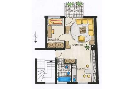 Wohnung zum Mieten in Pforzheim 408,00 € 41.47 m²