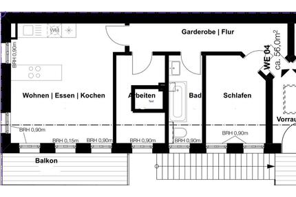 Wohnung für Miete - 950,00&nbsp;EUR Kaltmiete, ca.&nbsp; 56,00&nbsp;m&sup2; in Leipzig (PLZ: 04177) Altwest