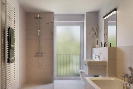 Stilvolle Neubauwohnung am Kurpark: Geräumige 3 Zimmer mit Tageslichtbad und Südbalkon - Stuttgart / Bad Cannstatt