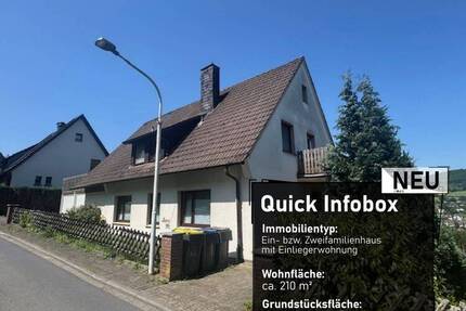 Freistehendes Ein- bzw. Zweifamilienhaus mit Einliegerwohnung auf einem großzügigen Grundstück mit traumhaftem Blick in begehrter und kinderfreundlic - Plettenberg