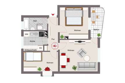Wohnung zum Kaufen in Regensburg 320.000,00 € 63 m²