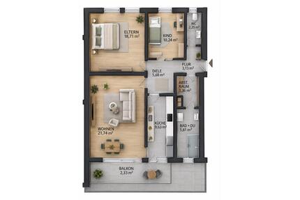 renovierte 3-Zimmerwohnung zu vermieten in 91757 Treuchtlingen