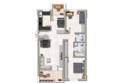Helle 3-ZKB-Wohnung mit Loggia, Aufzug & Tiefgarage in Dillingen - Schwalbach