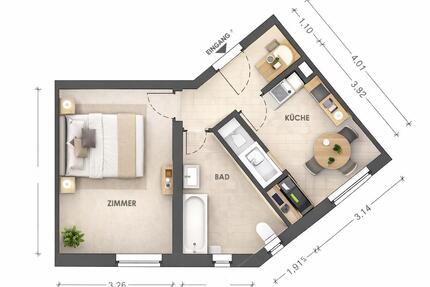 Erstbezug nach Kernsanierung – moderne 1-Zimmer Wohnung nahe MHH - Hannover Buchholz-Kleefeld