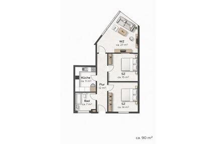 3 Zimmer Erdgeschosswohnung - 720,00&nbsp;EUR Kaltmiete, ca.&nbsp; 90,00&nbsp;m&sup2; in Anklam (PLZ: 17389)