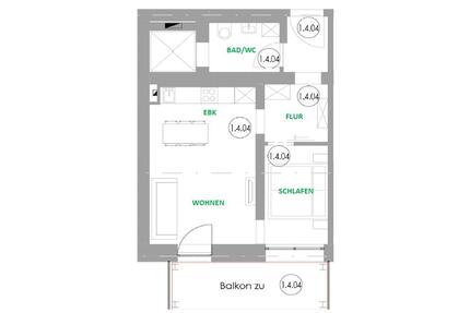 Amberg: 2-Zi Wohnung in 1.OG mit EBK, Südbalkon und TG Stellplatz
