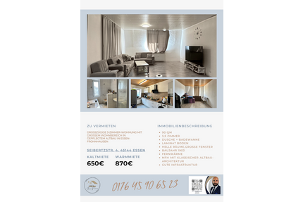 Wohnung zum Mieten in Essen 650,00 € 90 m²