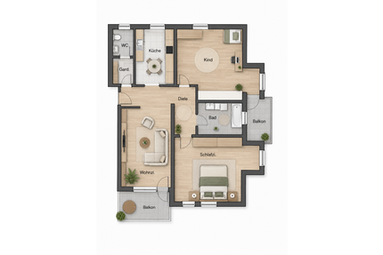 Wohnung zum Kaufen in Hildrizhausen 319.000,00 € 86 m²